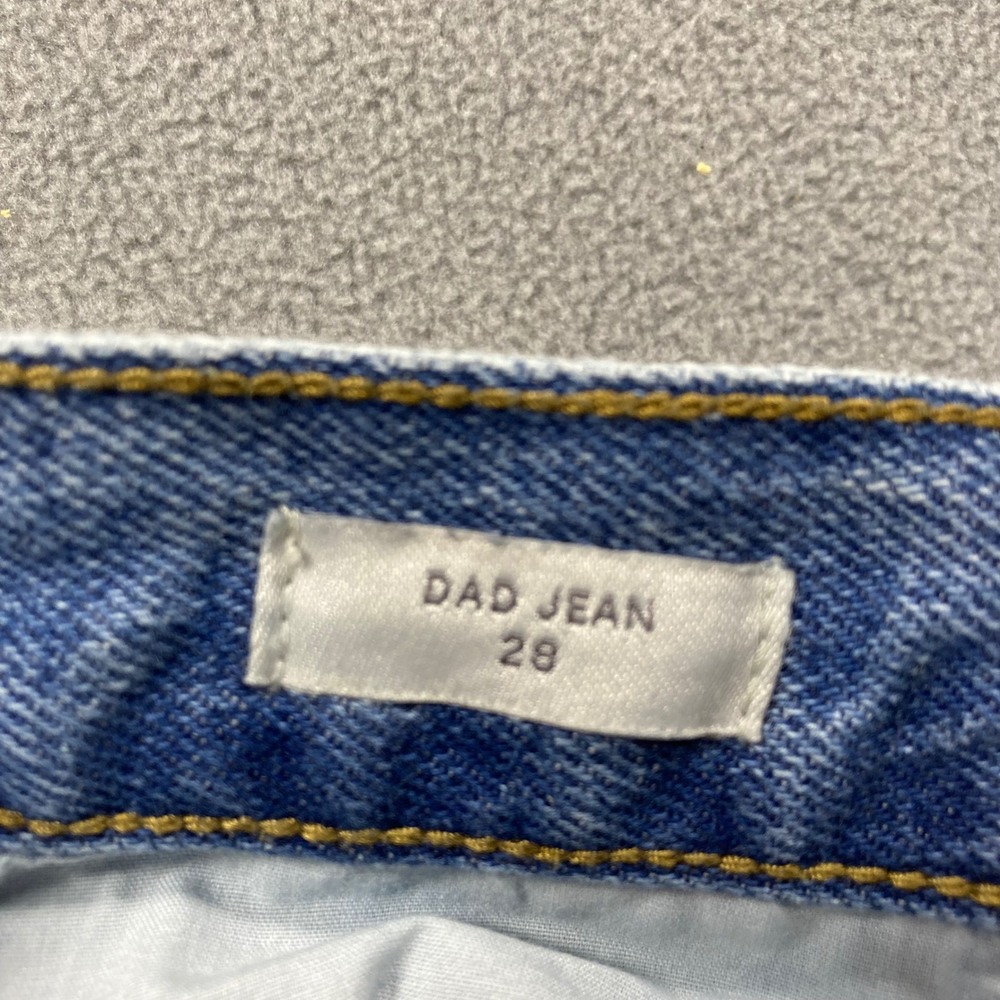 PacSun Women's 28 Blue High Rise Straight Dad Jeans Distressed Non-Stretch - Picture 6 of 10